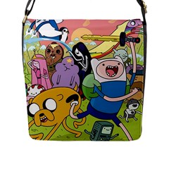 Adventure Time Finn  Jake Flap Closure Messenger Bag (l) by Bedest