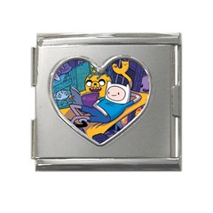 Adventure Time Finn  Jake Marceline Mega Link Heart Italian Charm (18mm) by Bedest