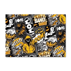 Boom Bang Art Crazy Drawing Graffiti Hello Retro Sayings Yellow Sticker A4 (100 Pack) by Bedest