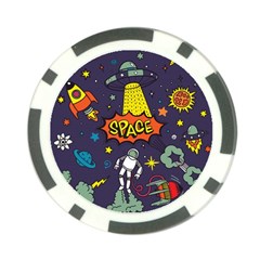 Vector Flat Space Design Background Poker Chip Card Guard (10 Pack) by Hannah976