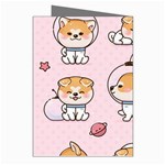 Set Kawaii Smile Japanese Dog Akita Inu Cartoon Greeting Cards (Pkg of 8) Right