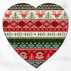 Ugly Sweater Merry Christmas  Jigsaw Puzzle (heart) by artworkshop