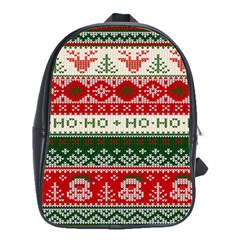 Ugly Sweater Merry Christmas  School Bag (large) by artworkshop