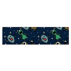 Monster Alien Pattern Seamless Background Oblong Satin Scarf (16  X 60 ) by Hannah976