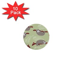 Sloths Pattern Design 1  Mini Buttons (10 Pack)  by Hannah976