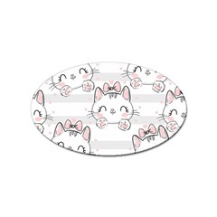 Cat With Bow Pattern Sticker Oval (100 Pack) by Hannah976