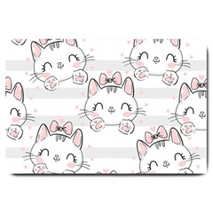 Cat With Bow Pattern Large Doormat by Hannah976