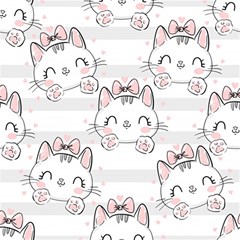 Cat With Bow Pattern Play Mat (square) by Hannah976