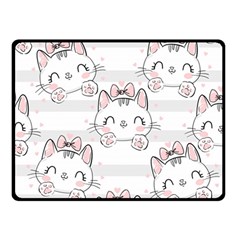 Cat With Bow Pattern Two Sides Fleece Blanket (small) by Hannah976