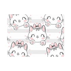 Cat With Bow Pattern Premium Plush Fleece Blanket (mini) by Hannah976