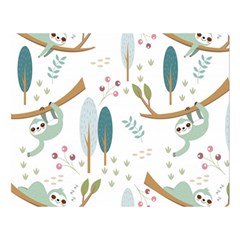 Pattern Sloth Woodland Two Sides Premium Plush Fleece Blanket (large) by Hannah976