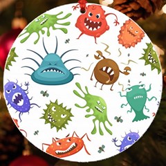 Dangerous Streptococcus Lactobacillus Staphylococcus Others Microbes Cartoon Style Vector Seamless P Uv Print Acrylic Ornament Round by Ravend