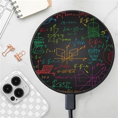 Mathematical Colorful Formulas Drawn By Hand Black Chalkboard Wireless Fast Charger(black) by Ravend