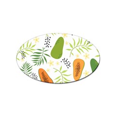 Seamless Tropical Pattern With Papaya Sticker Oval (10 Pack) by Ravend