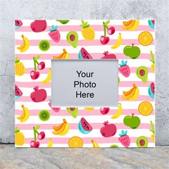 Tropical Fruits Berries Seamless Pattern White Wall Photo Frame 5  X 7  by Ravend