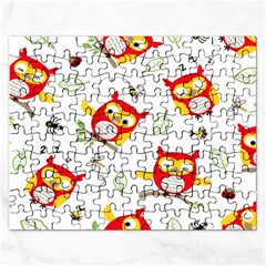 Seamless Pattern Vector Owl Cartoon With Bugs Rectangular Jigsaw Puzzl by Apen