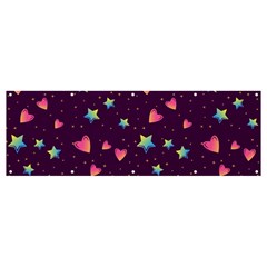 Colorful Stars Hearts Seamless Vector Pattern Banner And Sign 12  X 4  by Apen