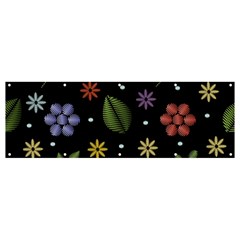 Embroidery Seamless Pattern With Flowers Banner And Sign 12  X 4  by Apen