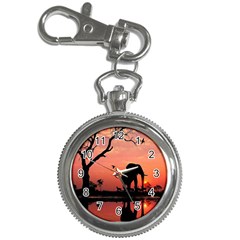 Elephant Landscape Tree Africa Sunset Safari Wild Key Chain Watches