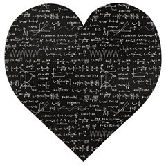 Math Equations Formulas Pattern Wooden Puzzle Heart by Ravend