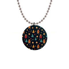 Winter Xmas Christmas Holiday 1  Button Necklace by Ravend