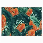 Green Tropical Leaves Large Glasses Cloth (2 Sides) Front