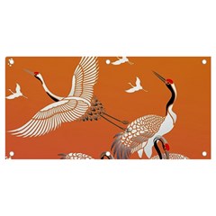 Japanese Crane Painting Of Birds Banner And Sign 4  X 2  by Cendanart