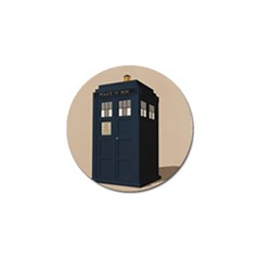 Tardis Doctor Who Minimal Minimalism Golf Ball Marker by Cendanart