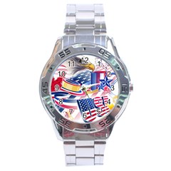 United States Of America Usa  Images Independence Day Stainless Steel Analogue Watch by Ket1n9