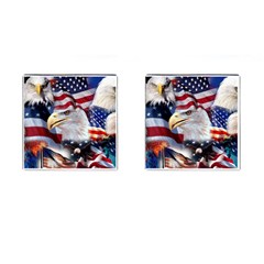 United States Of America Images Independence Day Cufflinks (square) by Ket1n9