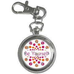 Be Yourself Pink Orange Dots Circular Key Chain Watches by Ket1n9