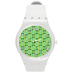 Alien Pattern- Round Plastic Sport Watch (m) by Ket1n9