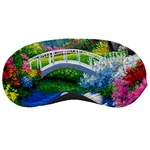 Swan Bird Spring Flowers Trees Lake Pond Landscape Original Aceo Painting Art Sleep Mask Front