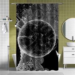 Space Universe Earth Rocket Shower Curtain 48  X 72  (small)  by Ket1n9