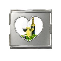 White Wine Red Wine The Bottle Mega Link Heart Italian Charm (18mm) by Ket1n9