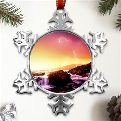 California Sea Ocean Pacific Metal Small Snowflake Ornament by Ket1n9