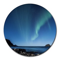 Aurora Borealis Lofoten Norway Round Mousepad by Ket1n9