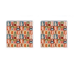 Cute Christmas Seamless Pattern Vector  - Cufflinks (square) by Ket1n9