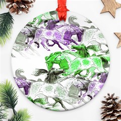 Horse Horses Animal World Green Ornament (round) by Ket1n9