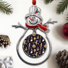 Alien Surface Pattern Metal Snowman Ornament by Ket1n9