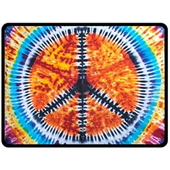 Tie Dye Peace Sign Two Sides Fleece Blanket (large) by Ket1n9