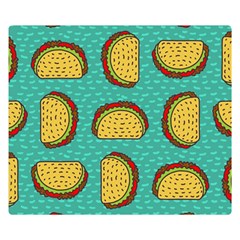 Taco Drawing Background Mexican Fast Food Pattern Two Sides Premium Plush Fleece Blanket (small) by Ket1n9