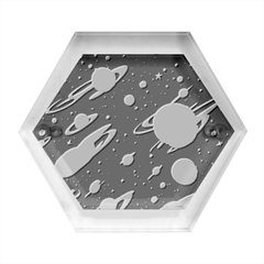 Space Galaxy Planet Universe Stars Night Fantasy Hexagon Wood Jewelry Box by Ket1n9