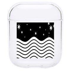 Black And White Waves And Stars Abstract Backdrop Clipart Hard Pc Airpods 1/2 Case by Hannah976