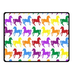 Colorful Horse Background Wallpaper Two Sides Fleece Blanket (small) by Hannah976