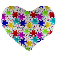 Snowflake Pattern Repeated Large 19  Premium Heart Shape Cushions by Hannah976