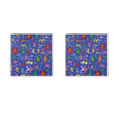 Grateful Dead Bears Pattern Cufflinks (square) by Cendanart