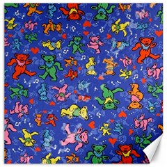 Grateful Dead Bears Pattern Canvas 12  X 12  by Cendanart