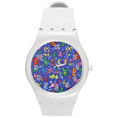 Grateful Dead Bears Pattern Round Plastic Sport Watch (m) by Cendanart