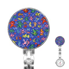 Grateful Dead Bears Pattern Stainless Steel Nurses Watch by Cendanart